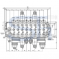 Preview: Forstkranventil 70 l/min - 12 V - 8 Funktionen - für Rückewagen - Konstantpumpe - Schwarz/Weiß - SDM 100/8