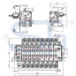 Preview: Forstkranventil 80 l/min - 12 V - 8 Funktionen - für Rückewagen - Konstantpumpe - proportional - DPX 50