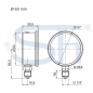 Preview: Manometer Ø 63 - 0 - 160 BAR - R 1/4" unten