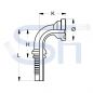 Preview: Pressarmatur DN12 - 1/2" - 90° - SAE 6000 PSI