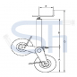 Preview: Stützrad mit Gummirad - von Hand zu klappen - 1000kg Stützlast