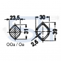 Preview: Profilrohre 800mm - 31 x 23,5 - Profil OOc - WALTERSCHEID - Zitronenprofil