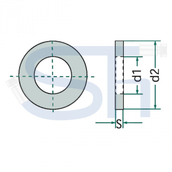 Ausgleichscheibe Innen-Ø 56mm - Stärke 0,5mm - Welle-Ø 55mm