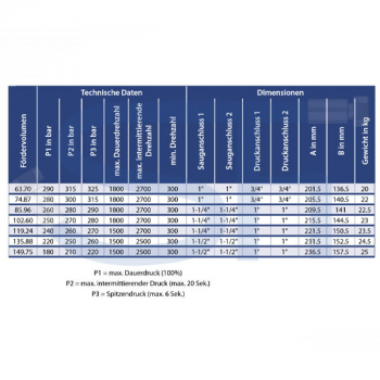 OMFB Guss Außenzahnradpumpe 119,24ccm - NPGH ASAE-F - linksdrehend