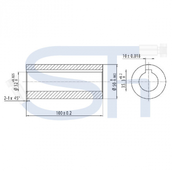 Buchse mit Nut - Ø 32mm