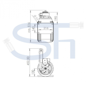 Cutmaster Elektro 11,0kW - Hydraulisch - Schwenkrichtung Rechts