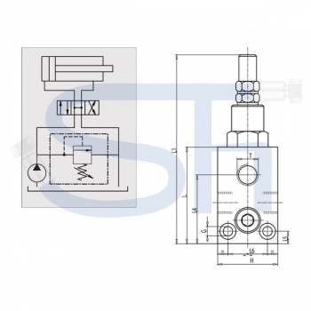 Druckbegrenzungsventil R 3/4" 10 - 180 BAR