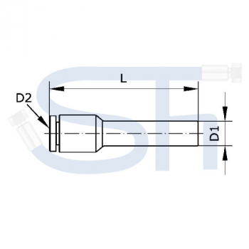 Gerader Reduzierstecknippel 12mm - 8mm - Kunststoff