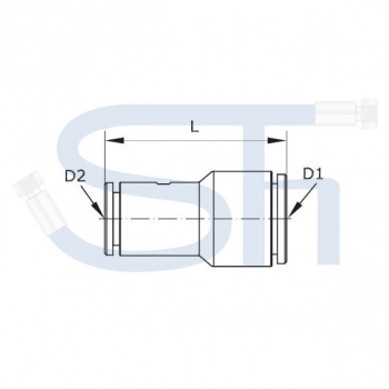 Gerader Reduziersteckverbinder 8mm - 6mm - Kunststoff