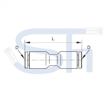 Gerader Steckverbinder 12mm - Kunststoff