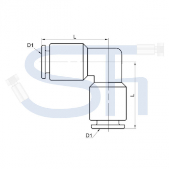 Winkelsteckverbinder 6mm - Kunststoff