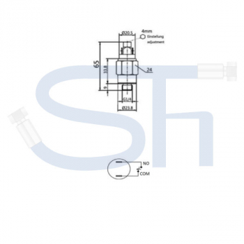 Druckschalter R 1/4" - 5-50 Bar einstellbar - Öffner