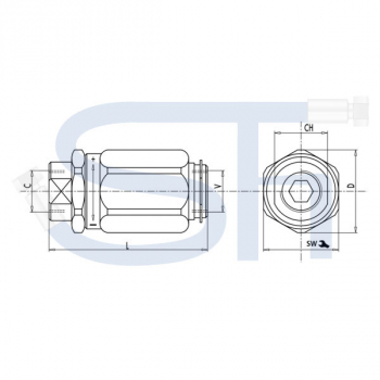 Drosselventilpatrone R 1/2" - 70 Liter