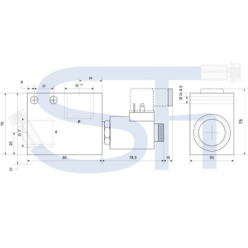 2/2-Wege Elektromagnetventil 180L R 1" - 24 V DC - stromlos geschlossen - einseitig gesperrt