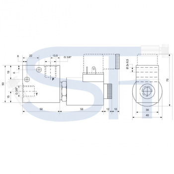 2/2-Wege Elektromagnetventil 25L R 3/8" - 220 V DC - stromlos geschlossen