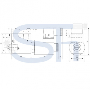 2/2-Wege Elektromagnetventil 60L R 1/2" - 220 V DC - stromlos offen - beidseitig gesperrt