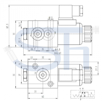 3/2-Wege Elektromagnetventil 50L R 3/8" - 24 V DC - ohne Lecköl