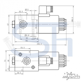 3/2-Wege Elektromagnetventil 80L R 1/2" - 12 V DC - ohne Lecköl