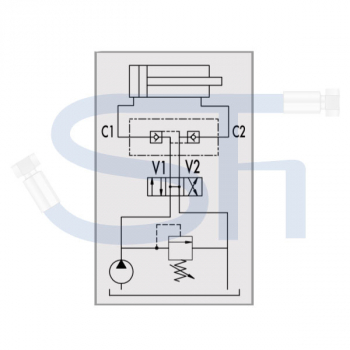 Entsperrbares Rückschlagventil R 1/2" AG - 15L - doppeltwirkend - Sperrblock