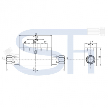 Entsperrbares Rückschlagventil R 1/4" AG - 10L - einfachwirkend - Sperrblock