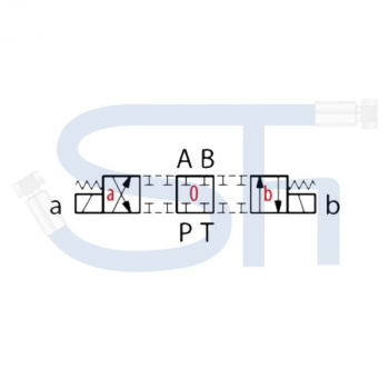 4/3-Wegeventil CETOP 03 - 60 l/min - NG6 - 12 V DC - Schaltstellung E