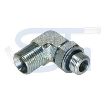 Einstellbare Winkel-Einschraubverschraubung 90° R 3/8" - M 18x1,5 mit Gegenmutter