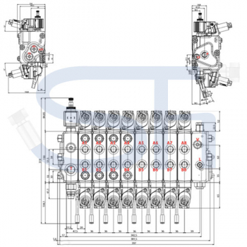 Forstkranventil 120 l/min - 12 V - 8 Funktionen - für Rückewagen - Konstantpumpe - proportional - DPX 100