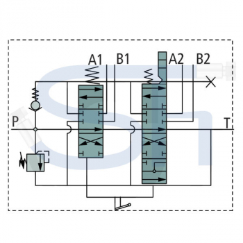 Frontladersteuerventil 80 l/min - mit Seilzug 2000mm - 2 Taster - Doppeltwirkend, davon 1 x mit Schwimmstellung