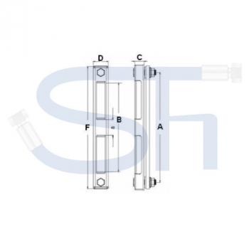 Füllstandsanzeige 254mm - M12 - mit Thermometer