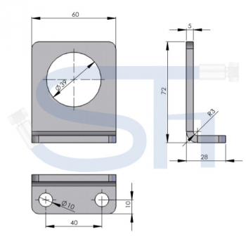 Abreißhalter / Halter 1-fach für Steckkupplung BG3 mit 2 Seegeringen / Halter für Muffe