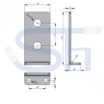 Abreißhalter / Halter 2-fach - Senkrecht für Steckkupplung BG3 Muffe Schott 12L / Halter für Muffe