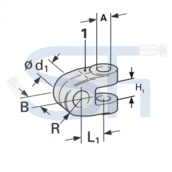 Gabelkopf für hydraulischen Oberlenker Kat. 3 - Loch-Ø 28,20mm