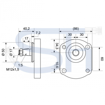 IHC Case - Hydraulikdoppelpumpe 11ccm + 8ccm - BG2 - Konus 1:5 - linksdrehend - 0510565365 - Case 956XL, 1056XL Hydroplus