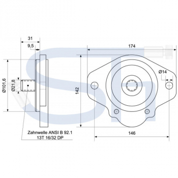 IHC Case - Hydraulikpumpe 32ccm - BG2 - ANIS B 92.1 - rechtsdrehend - 0510725089 - Case Steyr Deutz Same Lambo