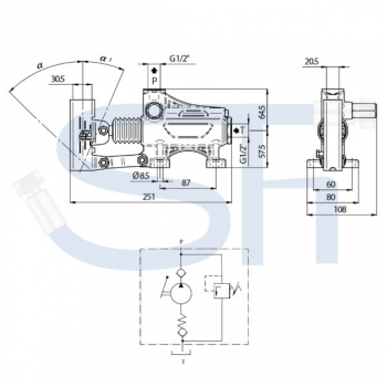 Handpumpe für Rohrleitungseinbau 42ccm - einfachwirkend mit DBV