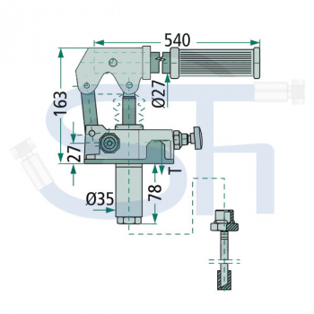 Handpumpe für Tankeinbau 25ccm - einfachwirkend ohne DBV