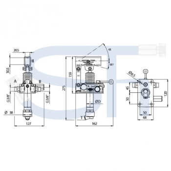 Handpumpe für Tankeinbau 42ccm - doppeltwirkend mit DBV