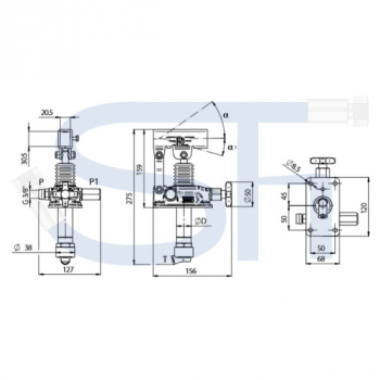 Handpumpe für Tankeinbau 42ccm - einfachwirkend mit DBV