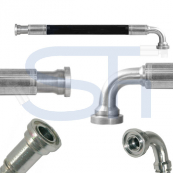 Hydraulikschlauch 4SP DN31 - SAE-Flansch 1 1/4" 3000psi - Gerade - 90°-Bogen