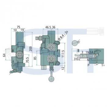 Holzspaltersteuerventil 60 l/min - mit hydraulischer Abschaltung