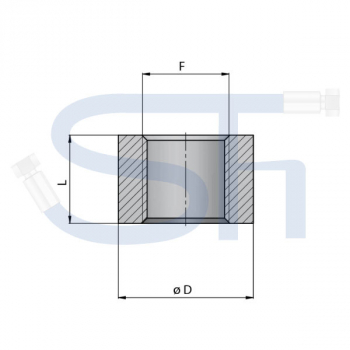 Anschweißmuffe M 12x1,5 - Höhe 16mm