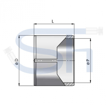 Einsatzbuchse 35mm - Länge 30mm - Stahl+PTFE