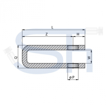 Flachstahlgabel 22mm