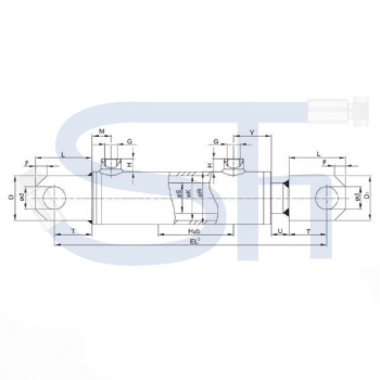 Hydraulikzylinder mit Festauge 80/50/650 Hub - doppeltwirkend