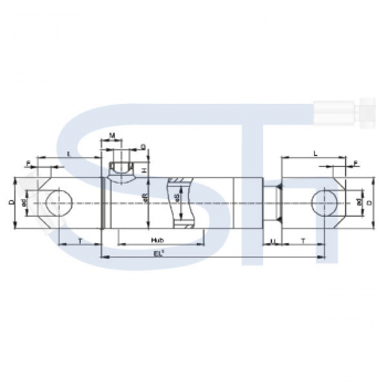 Hydraulikzylinder mit Festauge 50/200 Hub - einfachwirkend