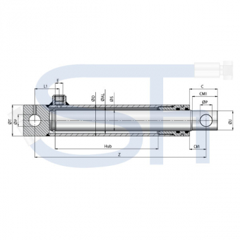 Schmid Hydraulik GmbH - Hydraulikzylinder 40/200 Hub - einfachwirkend mit  Loch