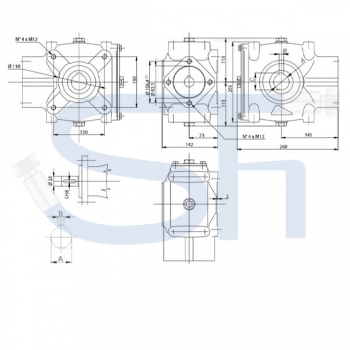 Kratzbodengetriebe RT120-35 - Übersetzung 4,1:1 - 25mm Welle