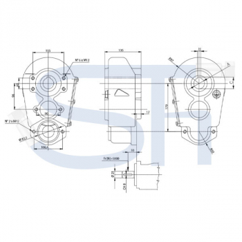 Kratzbodengetriebe RT150-35 - Übersetzung 12:1 - 25mm Welle