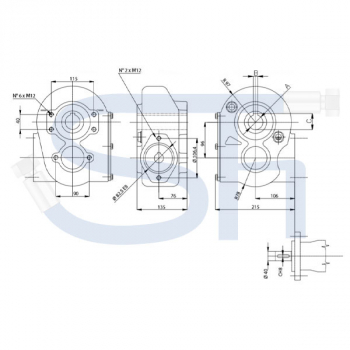 Kratzbodengetriebe RT160-35 - Übersetzung 8,4:1 - 25mm Welle