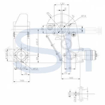 Kratzbodengetriebe RT350-40 - Übersetzung 31,4:1 - 25mm Welle